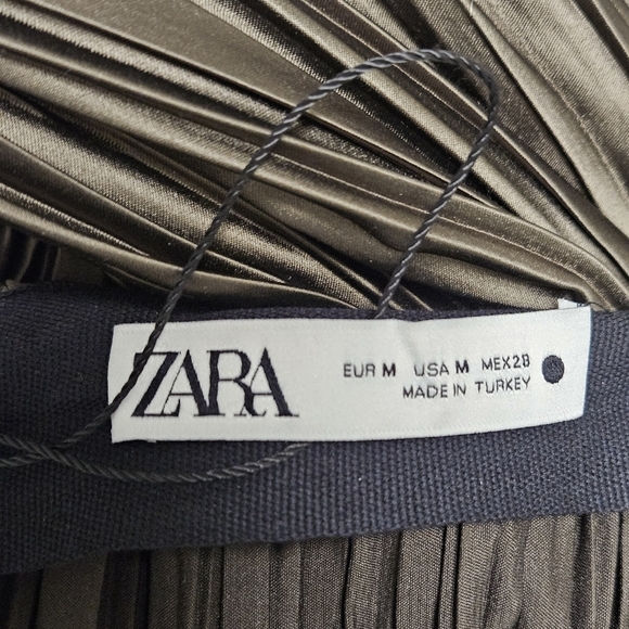 97 ZARA PLEATED JAQUARD PANTS WOMEN'S SIZE MEDIUM - Picture 5 of 5